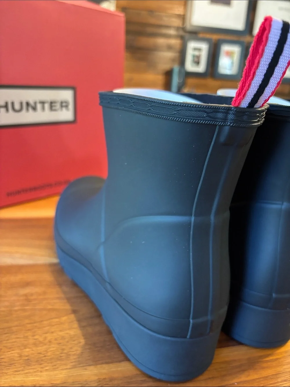 NEW Hunter Women’s Original Short Black Play Wedge Rain Boot Size 11
